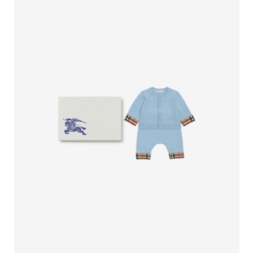 Cashmere Two-piece Baby Gift Set in Ice blue - Children | Burberry® Official