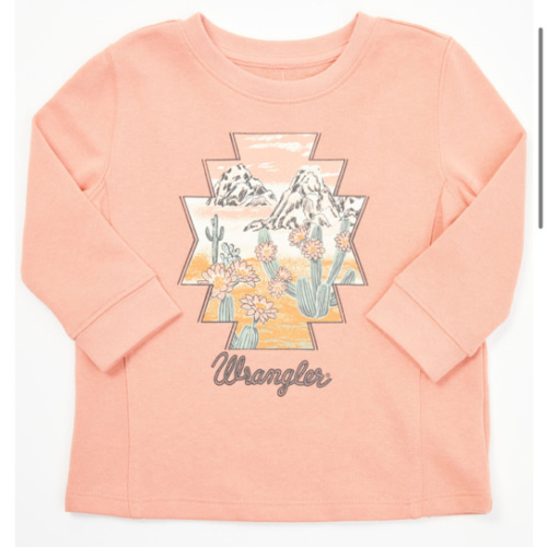 Wrangler Toddler Girls' Desert Logo Long Sleeve Graphic Shirt | Boot Barn