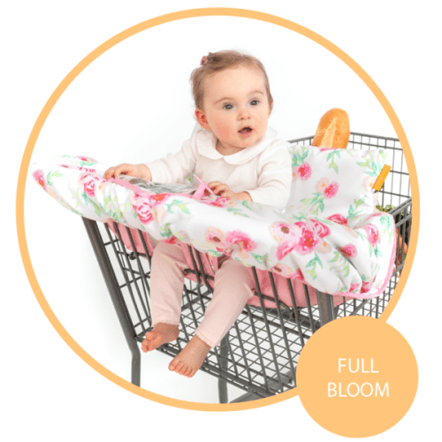 Baby Shopping Cart Cover - Full Bloom Watercolor Floral Print
