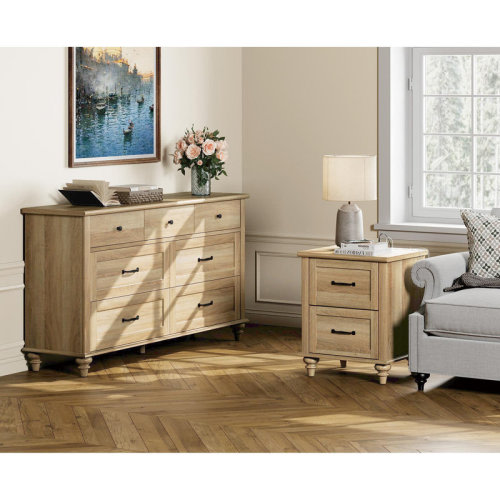 Winston Porter Jahmaree Bedroom Set - Includes 7 Drawer Dresser For Bedroom, Nightstand With Charging Station & Drawers, Dresser And Nightstand Sets | Wayfair