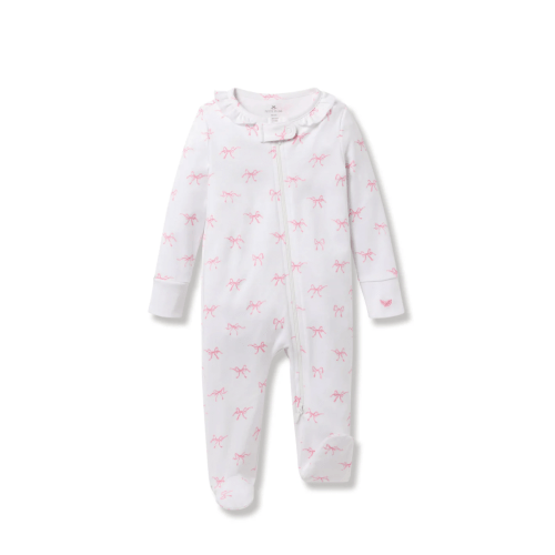 Baby’s Pima Romper in Blushing Bows | Over The Moon