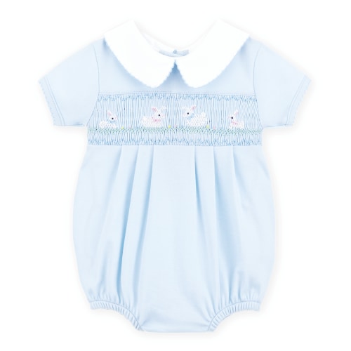 Bunny Love Classics Smocked Bubble - Light Blue