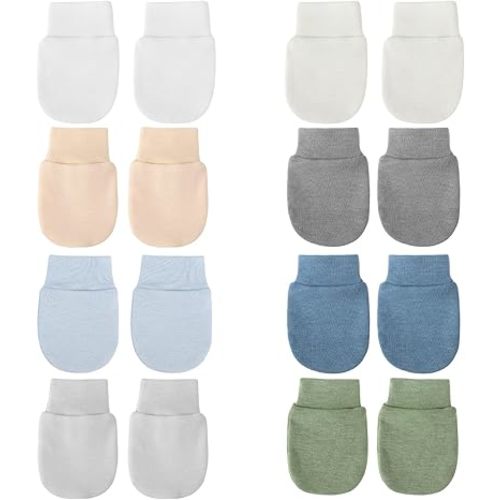 BQUBO Newborn Infant Toddler Mittens No Scratch Cotton Elastic Wrist Gloves Hypoallergenic for 0-6 Months Baby Boys Girls