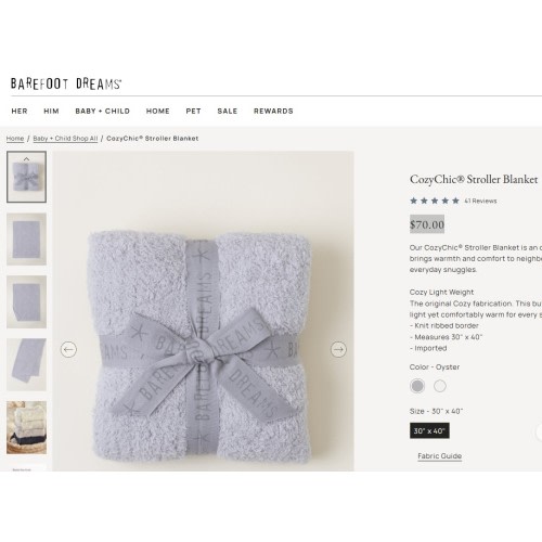 CozyChic® Stroller Blanket - Barefoot Dreams
