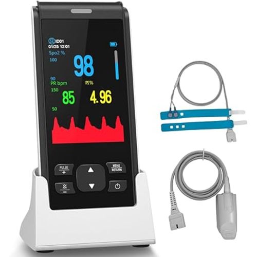 Pulse Oximeter Fingertip HealthTree Handheld Pulse Oximeter Overnight for Adult Kids Rechargeable Oxygen Monitor Fingertip for SpO2 and Pulse Rate Continuous