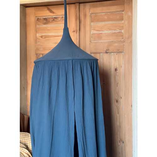 Handmade Muslin Canopy: Dusty Blue Jeans Kids' Room Decor