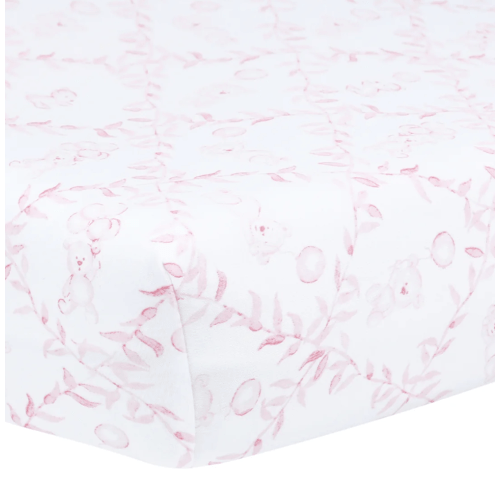 Pink Bears Trellace Crib Sheets
