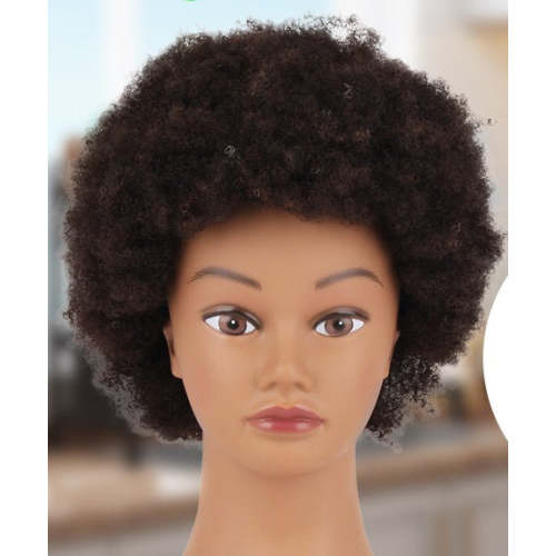100% Human Hair 8" Afro Mannequin Head (With Stand)