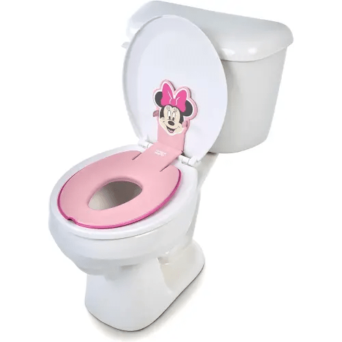 Bright Starts Disney Baby Minnie Mouse Flip & Sit Potty Training Seat, Attaches to Toilet Securely, Space Saving Design Fits Most Toilets