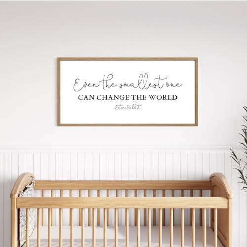 Kids Room Wall Decor, Even The Smallest One Can Change The World- sign, Nursery Room Decor, Wood Signs for kids room
