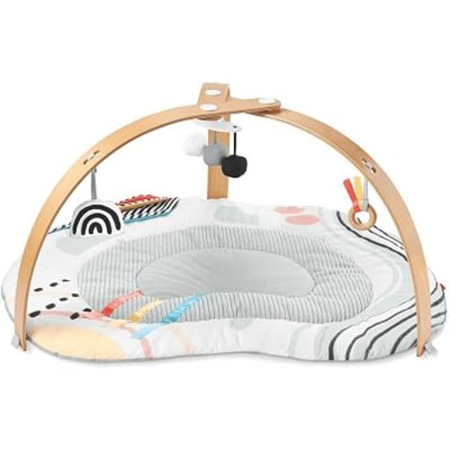 Skip Hop Baby Play Gym Montessori-Inspired 3-in-1 Sensory Tummy Time Activity Mat with 25+ Developmental Activities 4 Toys and 5 Parent Guide Cards with Stage-Based Activities Discoverosity Age 0-2y