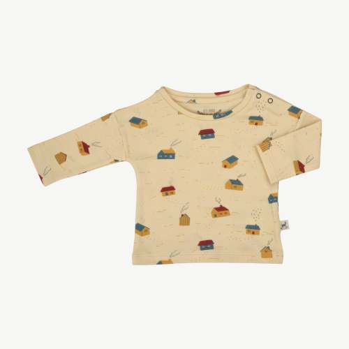 Long Sleeve T-shirt - Tiny Houses Light Lemon