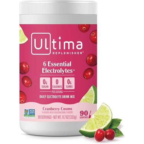 Ultima Replenisher Daily Electrolyte Powder Drink Mix, 90-Serving Canister
