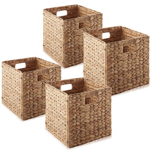 Casafield, Water Hyacinth Storage Cube, 10.5x10.5 inches, Brown