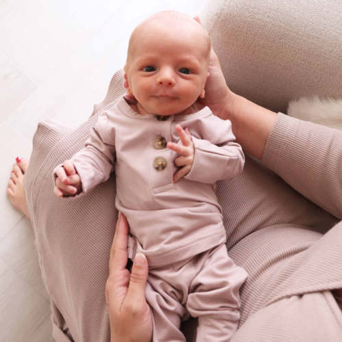 2pc Bamboo Button Top & Bottom | Mocha