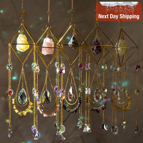 Sun Catcher for Window Hanging, Healing Crystal Suncatcher, Christmas Gift for Her Birthday Gift, Wall Decor Boho Room Decor, Rainbow Maker