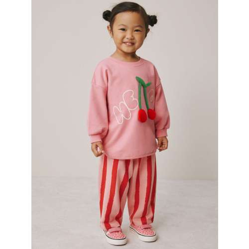 Pink Padded Cherry Long Sleeve Top and Barrel Trousers Set (3mths-7yrs)