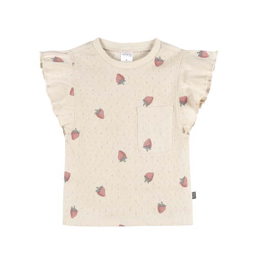 Modern Moments by Gerber Baby and Toddler Girl Organic Pleated Ruffle Sleeve Top, Sizes 0/3 Months - 5T