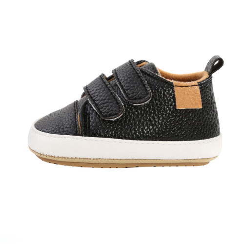 Zwiiyzr Unisex Baby First Walking Shoes 0-15 Months Infant Sneakers Boys Girls Shoes Non-Slip Rubber Sole High-Top Toddler Activewear Crib Shoes Newborn Loafers Flats Black