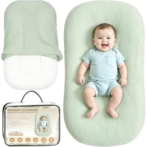 Baby Lounger & Baby Nest, Extra Large Muslin Infant Lounger for Newborns