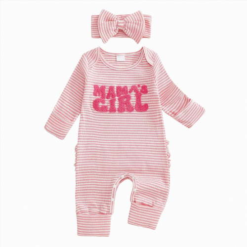 mgoYE Baby Girl Newborn Clothes Mamas Girl Outfit Long Sleeve Romper Onesie Spring Fall Winter Jumpsuit Infant Coming Home Outfit(Red,0-3 Months)