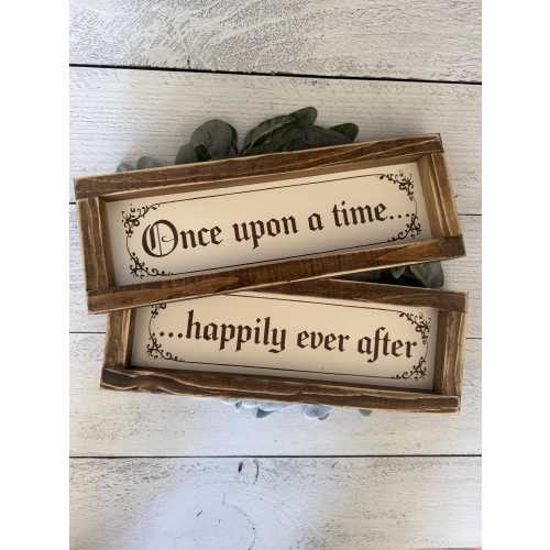 Once Upon a Time Sign Set | Happily Ever After Signs | Storybook Nursery Decor | Wedding Decor Signs | Farmhouse Wall Art Set