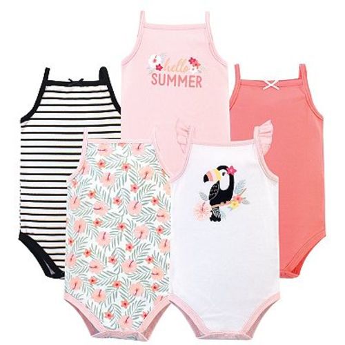 Infant Girl Cotton Sleeveless Bodysuits 5pk