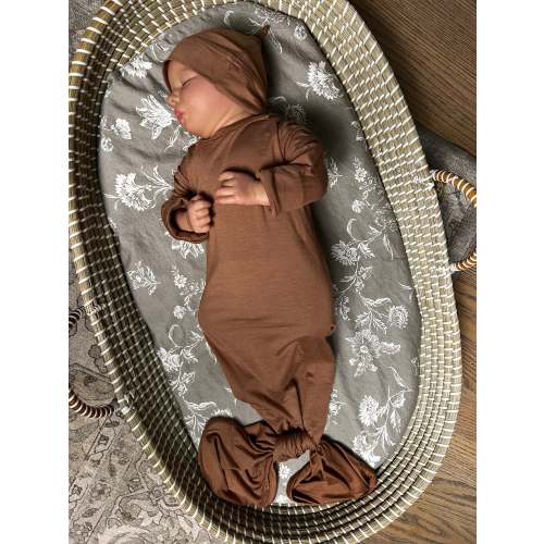 Baby Knot Gown Set: Caramel