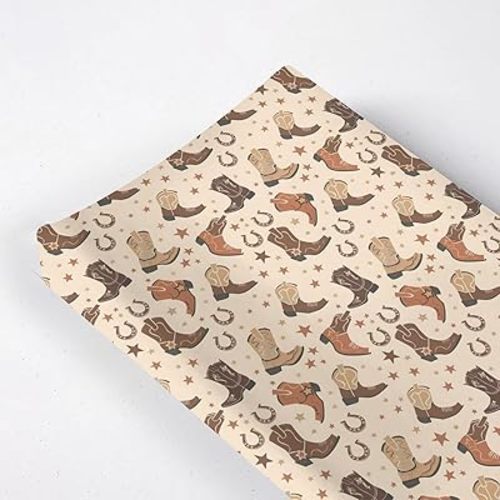 Cartoon Western Stars Horseshoes Baby Changing Pad Cover, Unisex Western Theme Nursery Diaper Changing Table Pad Mat Sheet for Boys Girls-16x32