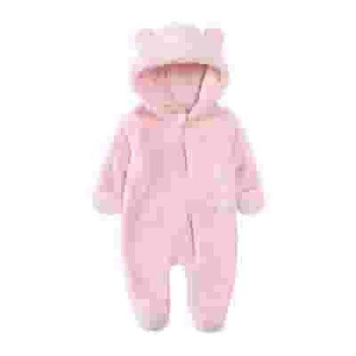 XFHLMJFF Onesies 0-3 Months Unisex Baby Boys Girls Long Sleeve Pajamas Winter Coat Solid Color Bear Warm Footed Bodysuit