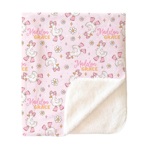 Silly Goose Personalized Kids Blanket | Pink