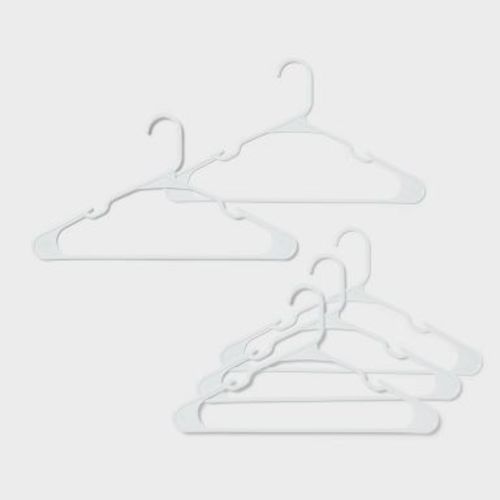 50pk Plastic Hangers White - Room Essentials™: Clothes Hangers for Shirts, Dresses, Tank Tops, Adult Closets