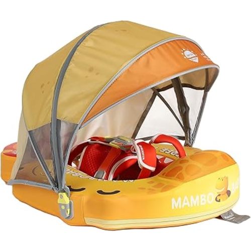 Mambobaby No-Flip Baby Pool Float with Canopy, Non-Inflatable, 3-24 Months