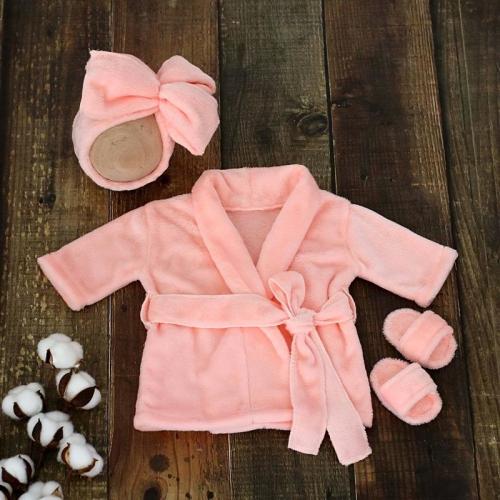 Comfortable Cream Baby Bathrobe with Matching Slippers and Scarf - TikTok Shop