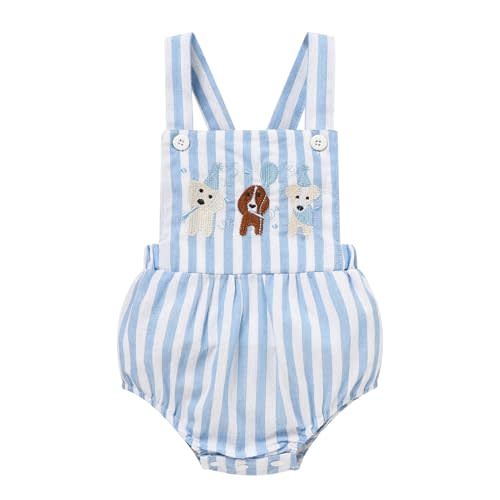 GRNSHTS Newborn Baby Boy 1st Birthday Outfit Summer Romper Sleeveless Jumpsuit Backless Overalls Outfits Cake Smash Party