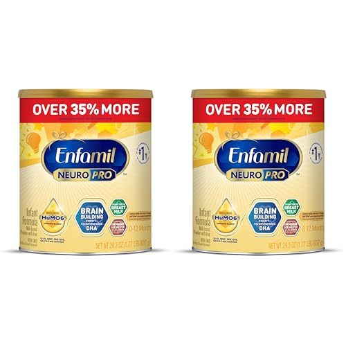 Enfamil NeuroPro Baby Formula, MFGM* 5-Year Benefit, Expert-Recommended Brain-Building Omega-3 DHA, Exclusive Immune Supporting HuMO6 Blend, Infant Formula Powder, Baby Milk, 28.3 Oz (Pack of 2)