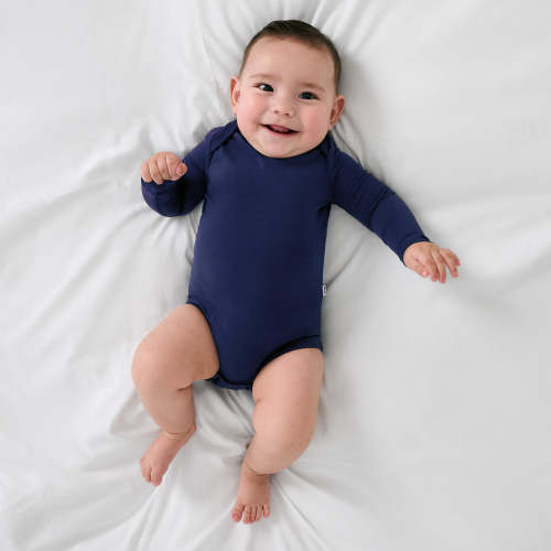 Classic Navy Long Sleeve Bodysuit - Little Sleepies