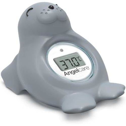 Angelcare Bath and Room Thermometer - Happy Seal, Grey, One Size