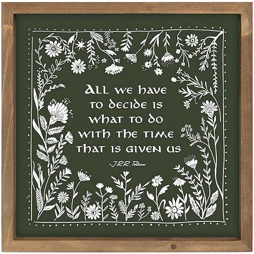 pechpell 11.8 Inch Nursery Wall Decor, Wooden Green Girl Nursery Wall Art with Wreath Sign, Boho Vintage Woodland Nature Themed Kids Room Playroom Table Shelf Baby Shower Decorations for Home