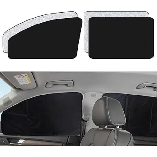XCBYT Parasol para ventana lateral de automóvil, paquete de 4 cortinas para automóvil de bebé, 99% de protección UV, privacidad, magnéticas, retráctiles, plegables, accesorios para automóviles