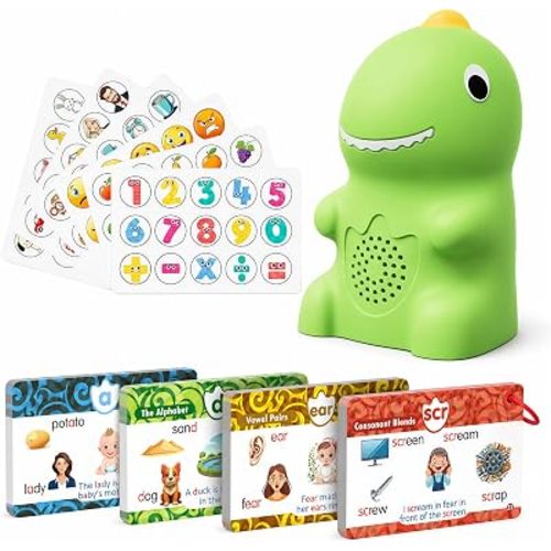 KOKODI Dinosaur Talking Pen with Phonics Cards, Autism Sensory Interactive Game for Kids Ages 3-8 Kindergarten Preschool Learning Activities, ABC 123 Learning Set for Toddler Educational Birthday Gift