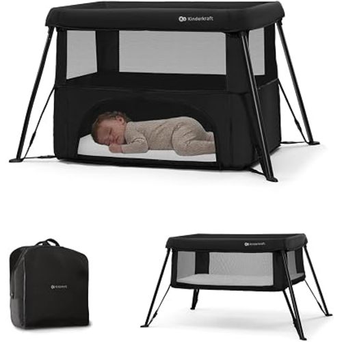 Kinderkraft Cami 3 in 1 Convertible Travel Cot Black