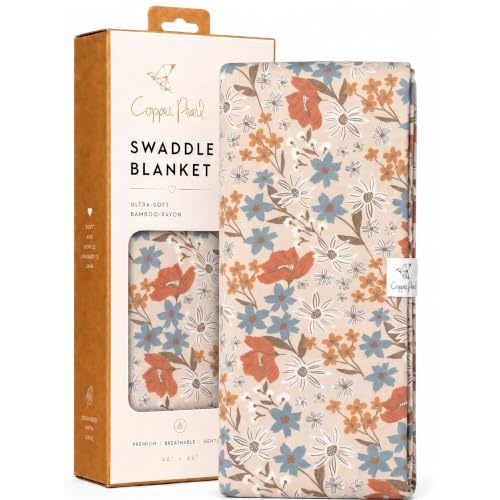 Copper Pearl Swaddle Blankets for Newborns | Soft Stretchy Receiving Blankets for Boys and Girls | Large 46 x 46 Inch Baby Blankets | Lightweight and Breathable Swaddles | Eden