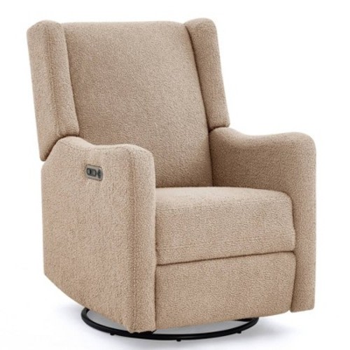 Delta Children Mercer Electronic Power Recliner and Swivel Glider with USB Port - Sand