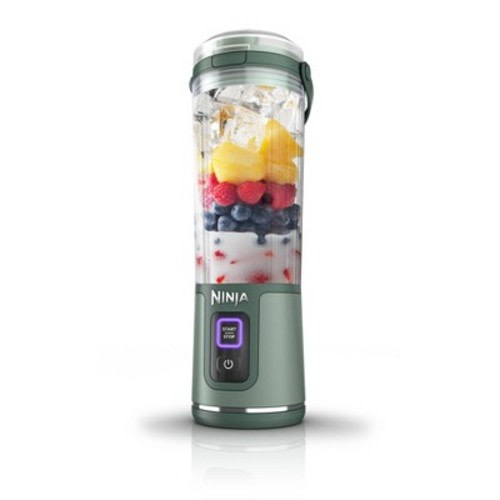 Ninja Blast 18oz Portable Blender Forest Green: Cordless Personal Smoothie Blender, Stainless Steel Blades