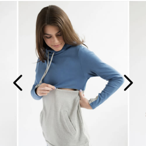 Nursing Sweatshirt Pullover - Colorblock Dark Gray