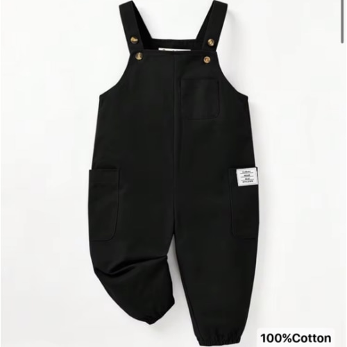 3-6M Cozy Pixies Baby Boy Letter Patched Pocket Side Overall Jumpsuit | SHEIN USA