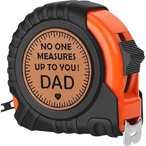 Gifts for Dad Birthday Christmas Dad Gifts from Daughter Son, Xmas New Dad Daddy Father Presents Useful Stuff, Best Dad Ever Gift, Father in Law Gift, Genuine Leather Engraved 25 FT Tape Measure Tools
