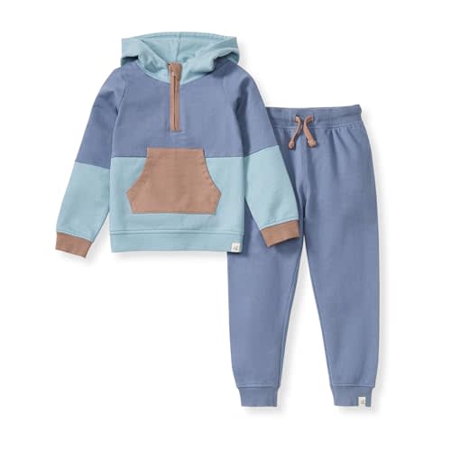 Burt's Bees Baby baby-boys Hoodie and Pant Set, Top & Bottom Outfit Bundle, 100% Organic Cotton