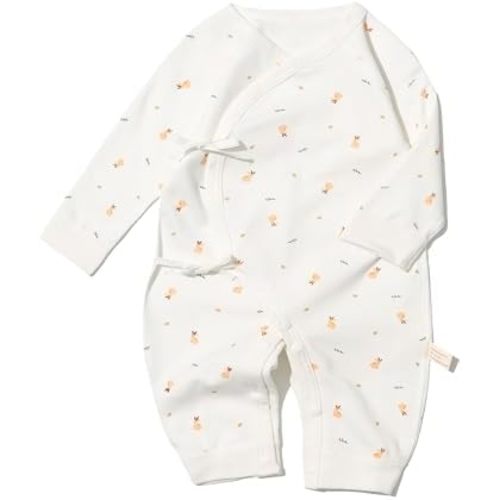 100% Organic Cotton Soft 0-6 Months Baby Romper Jumpsuits for Boys and Girls Unisex Long Sleeve
